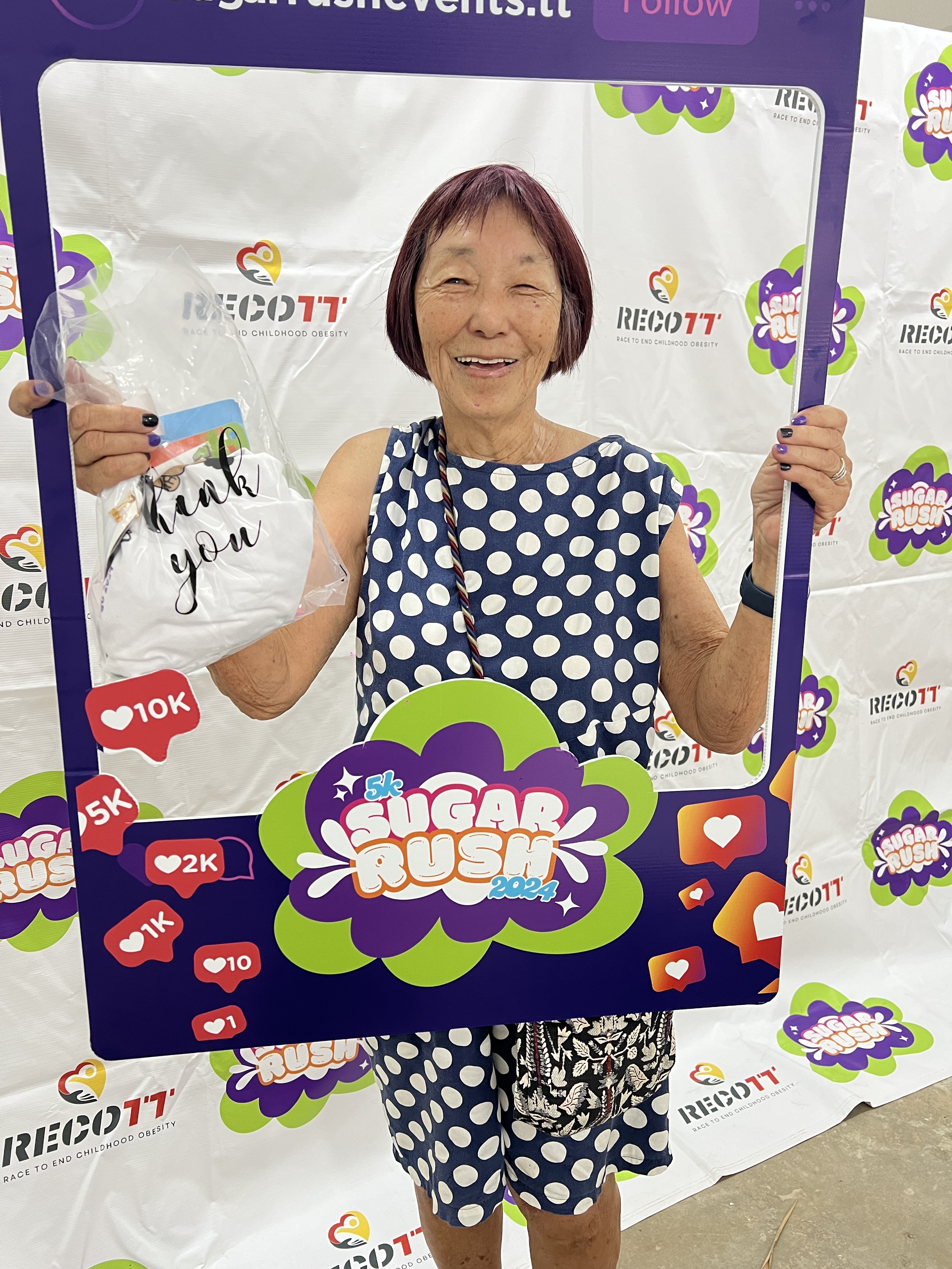 Happy participant with medal